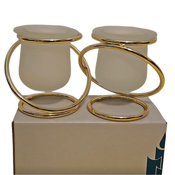 Hostess Pick 🥳💥 New with Tags Vintage PartyLite Gold and White Candle Holders - Picture 4 of 5